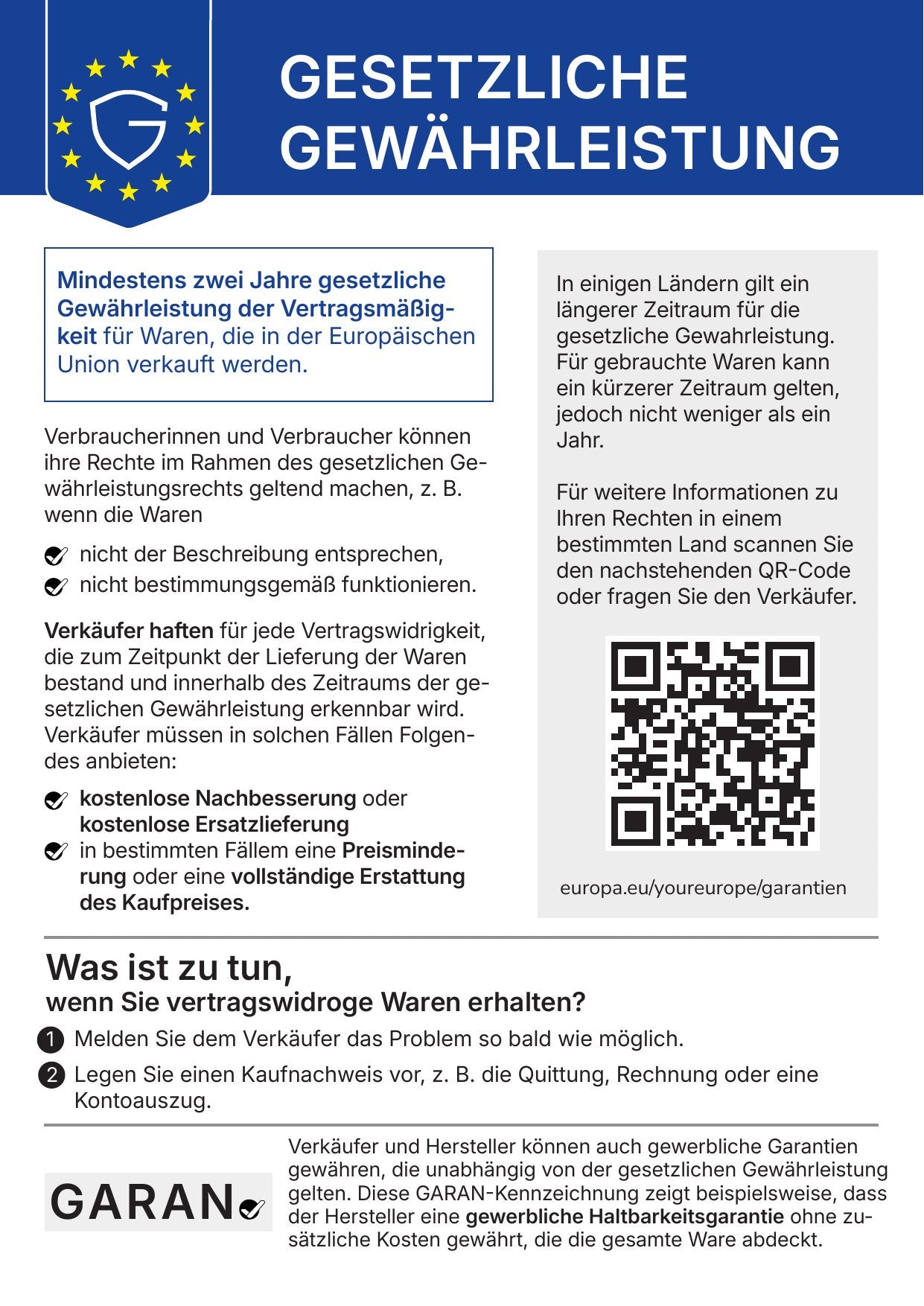 Gesetzliche Gewährleistungsrechte