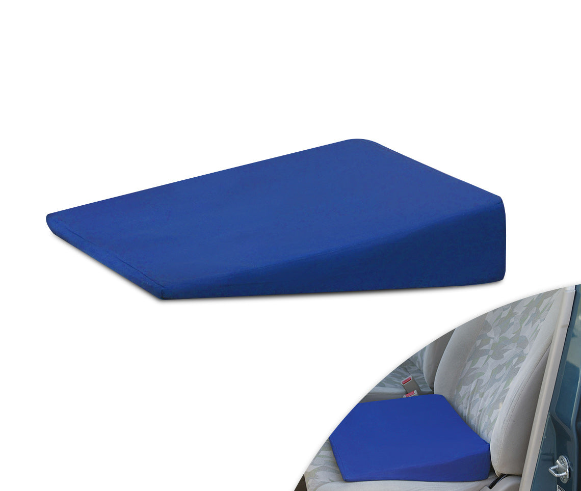 Ergonomisches Auto-Keilkissen für eine aufrechte Sitzhaltung – ideal für unterwegs.