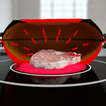 Die Livington Black Doubletta umschließt das Fleisch und sorgt für gleichmäßige Hitzeverteilung von oben und unten.