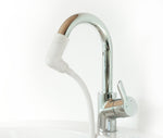 Der Anschluss der Lavabo Dusche wird einfach auf den Wasserhahn aufgesteckt.