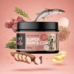 Hunde-Supplement ‚Super Skin & Coat‘ mit Fisch, Leinsamen, Yucca und Fischöl.