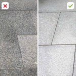 Steinfliesen vor und nach der Reinigung mit Freshmo – für sichtbar saubere Oberflächen.