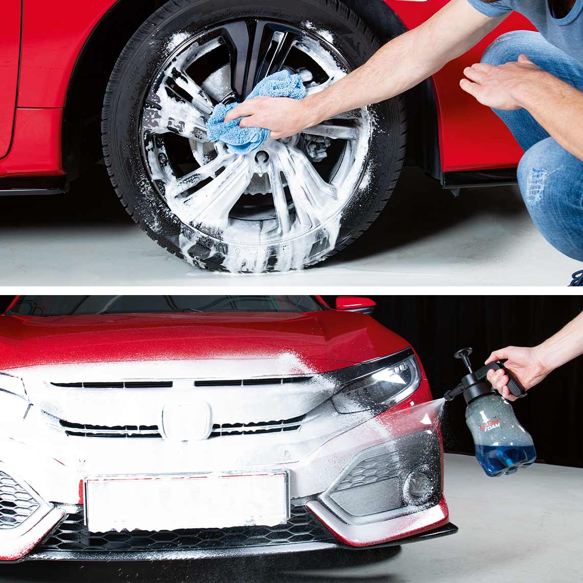 Platinum Amazing Foam reinigt gründlich Felgen und Lack – einfach aufsprühen, abwischen, fertig.