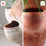 Blumentopf vor und nach der Reinigung mit Freshmo – entfernt effektiv Ablagerungen und Schmutz.