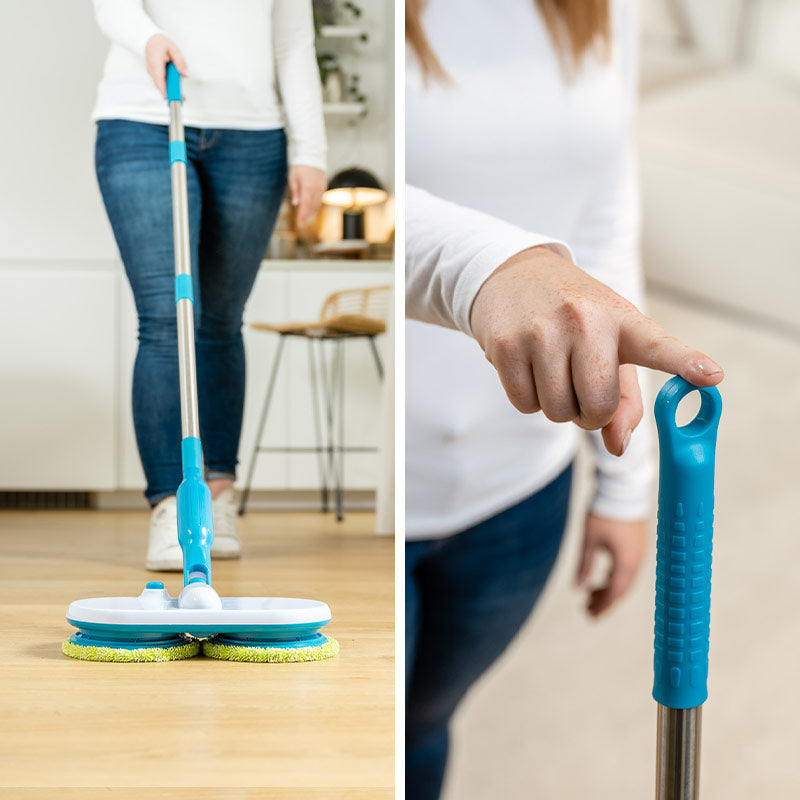 Hurricane Floating Mop mit ergonomischem Griff – bequemes Handling und effektives Wischen auf allen Böden.