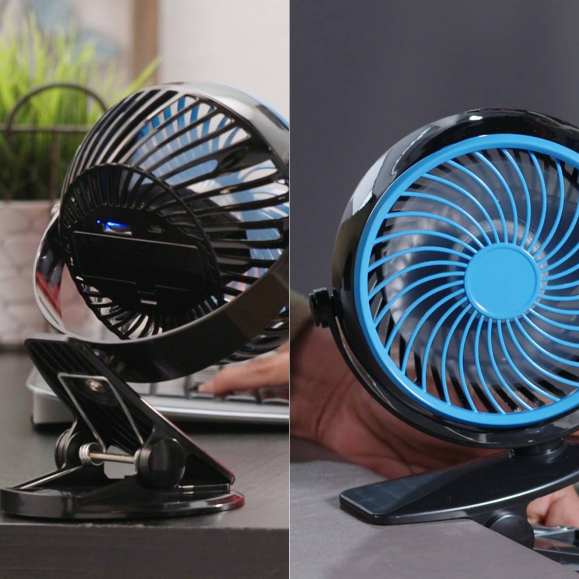Kompakter Livington GoFan mit USB-Anschluss und leistungsstarkem Rotor für flexible Kühlung.