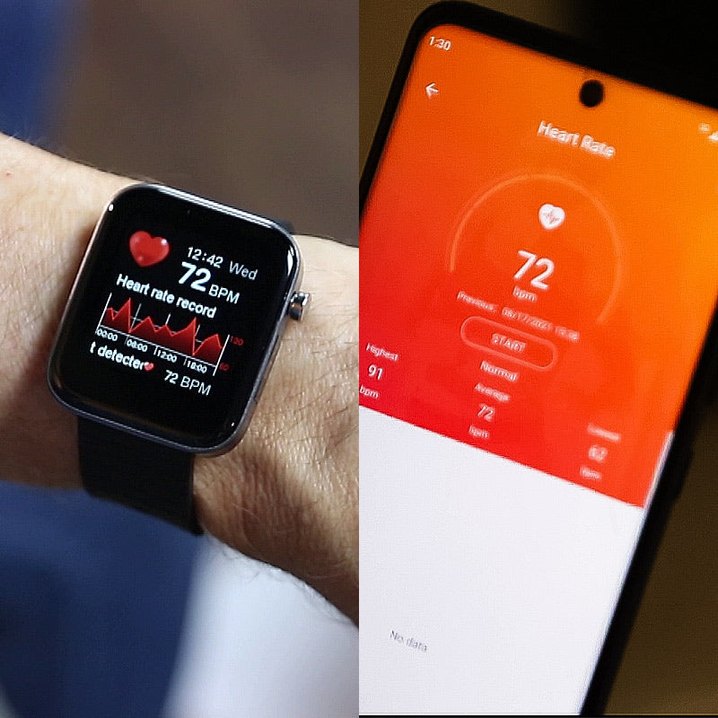 Der Kendox LifeTracker misst den Puls und zeigt die Herzfrequenz auf der Uhr sowie in der Smartphone-App an.