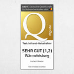 Livington Instant Heater erhielt die Note SEHR GUT (1,2) für Wärmeleistung von der DtGV.