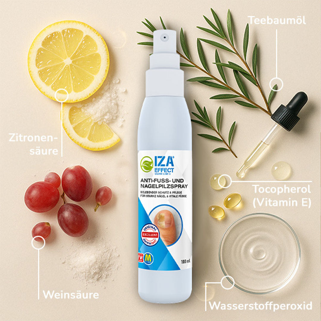 IZAEffekt Spray mit Zitronensäure, Teebaumöl, Vitamin E, Weinsäure & Wasserstoffperoxid