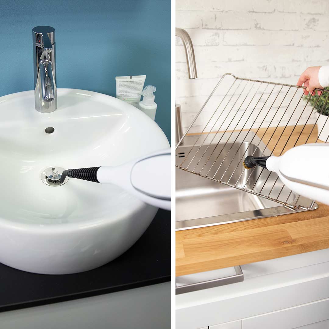 Livington Steam Twister – auch als Handdampfreiniger ideal für Waschbecken und Backofenrost.
