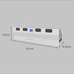 Livington SmartAir Heater mit Maßen: 41 cm breit, 12 cm hoch, 9,8 cm tief – mit Display und Lüftungsschlitzen.