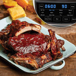 Zarte BBQ-Rippchen, im PowerXL Multi Cooker mit Slow-Cook-Funktion bei 90 °C für 6 Stunden gegart.