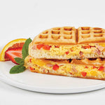 PowerXL Waffle Star – Herzhaft gefüllte Frühstückswaffeln mit Rührei, Käse, Schinken und Paprika.