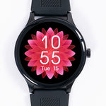 Smart Watch-Zifferblatt mit Blüte, digitaler Zeitanzeige und Tag/Datum