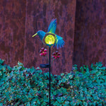 Solar-Kolibri mit Leuchtkugel – dekorative Gartenbeleuchtung durch Sonnenenergie.