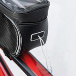Detailaufnahme der Fahrradtasche mit seitlicher Öffnung für Kopfhörerkabel