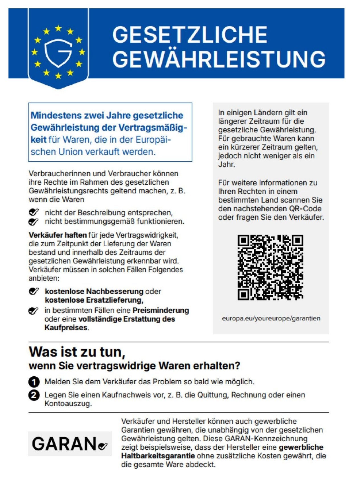 Gesetzliche Gewährleistungsrechte